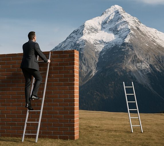 Climbing over wall versus mountain